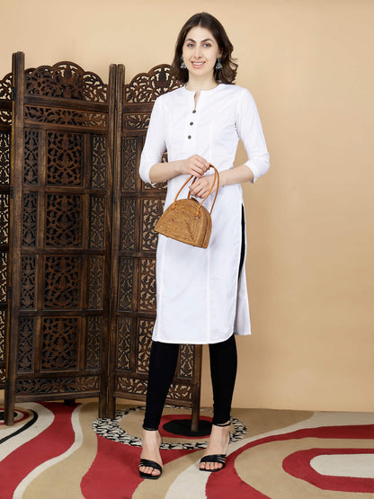 Styling inspiration for Rabric premium white cotton kurti for women