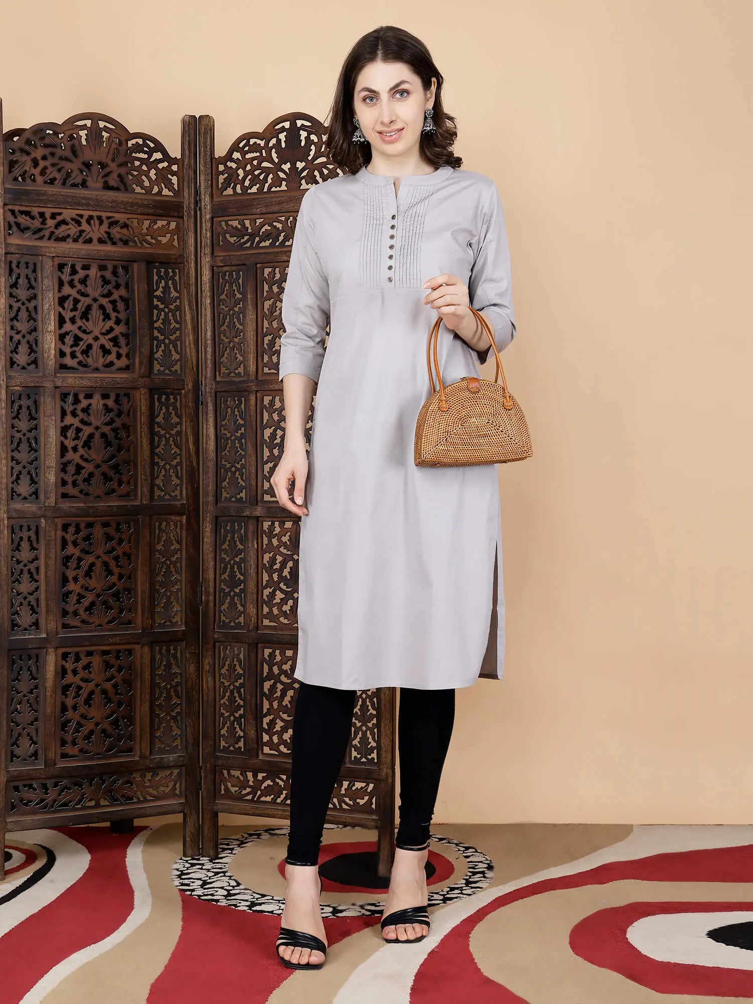 Styling ideas for Rabric premium grey cotton kurti