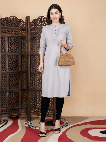 Styling ideas for Rabric premium grey cotton kurti