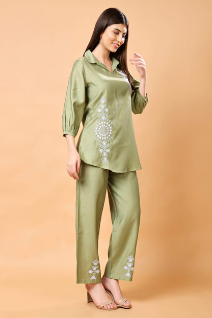 Rabric Premium Olive Green Co-ord Set Lifestyle Image