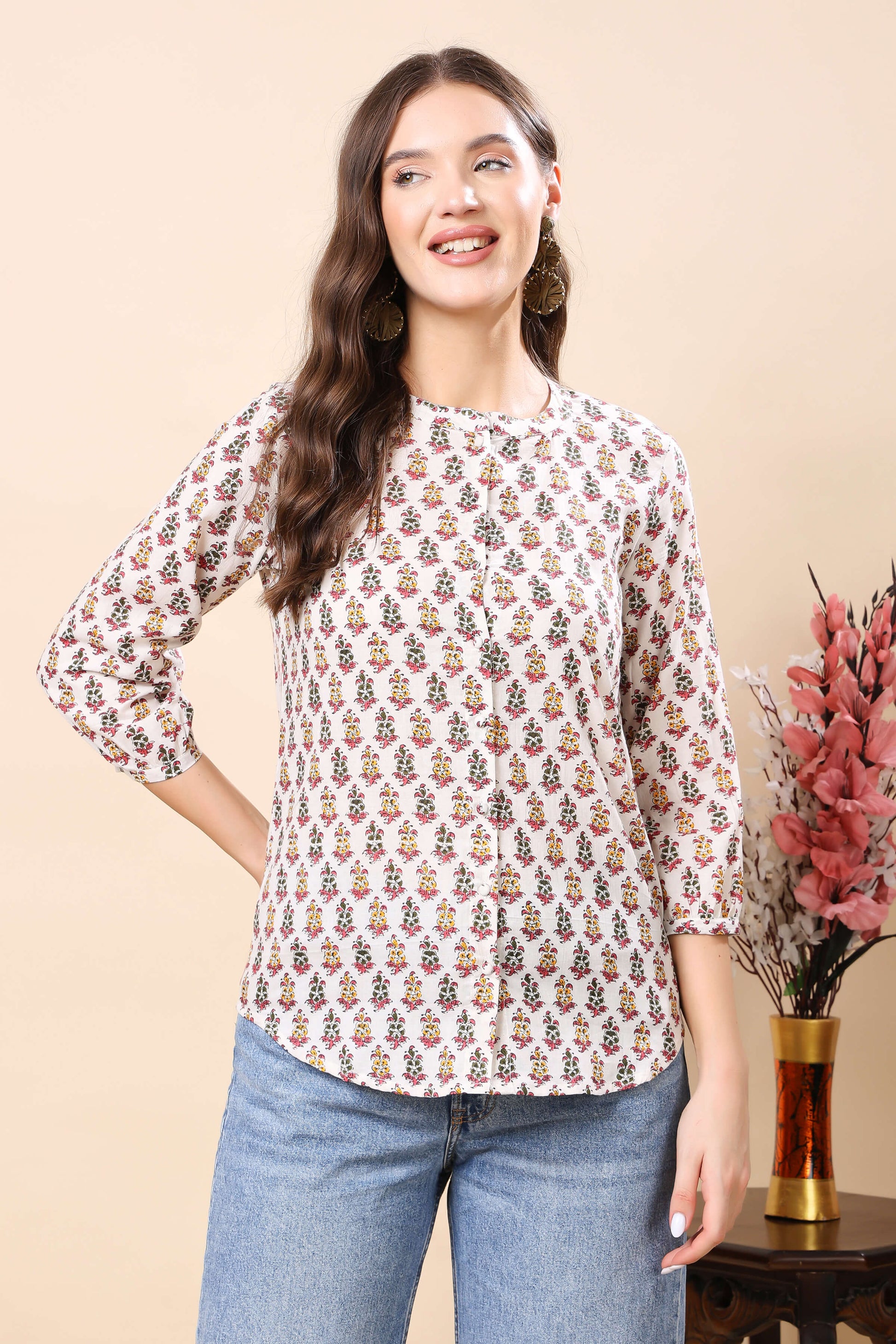 Stylish Floral Cotton Top for Women – Rabric Premium Wear