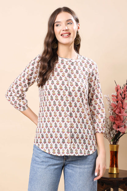 Stylish Floral Cotton Top for Women – Rabric Premium Wear