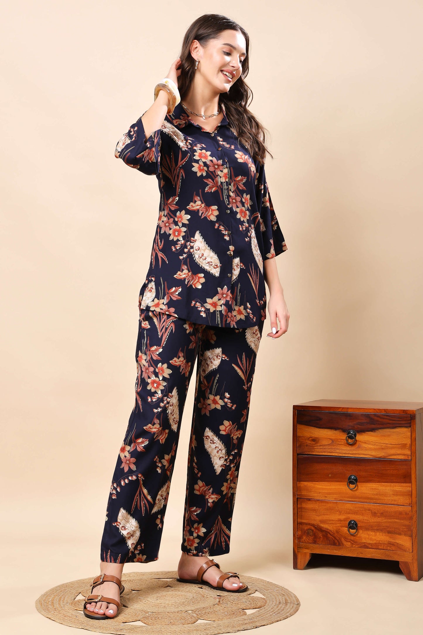 Rabric stylish premium rayon fabric detail for co-ord set