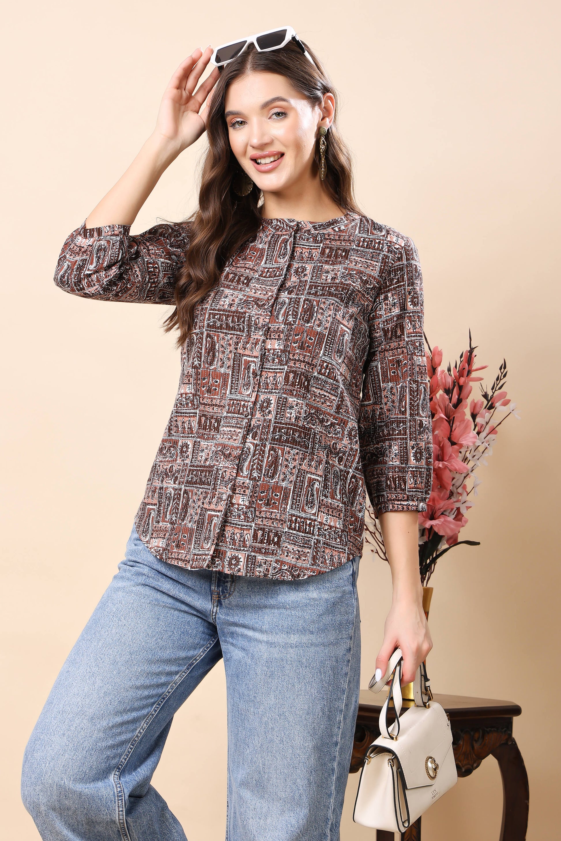 Rabric Comfortable Women’s Shirt Top with Relaxed Fit