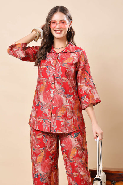 Vertican silk fabric texture close-up – Rabric premium co-ord set