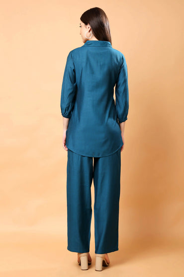 Premium Vertican Fabric Co-ord Set with Embroidered Detailing