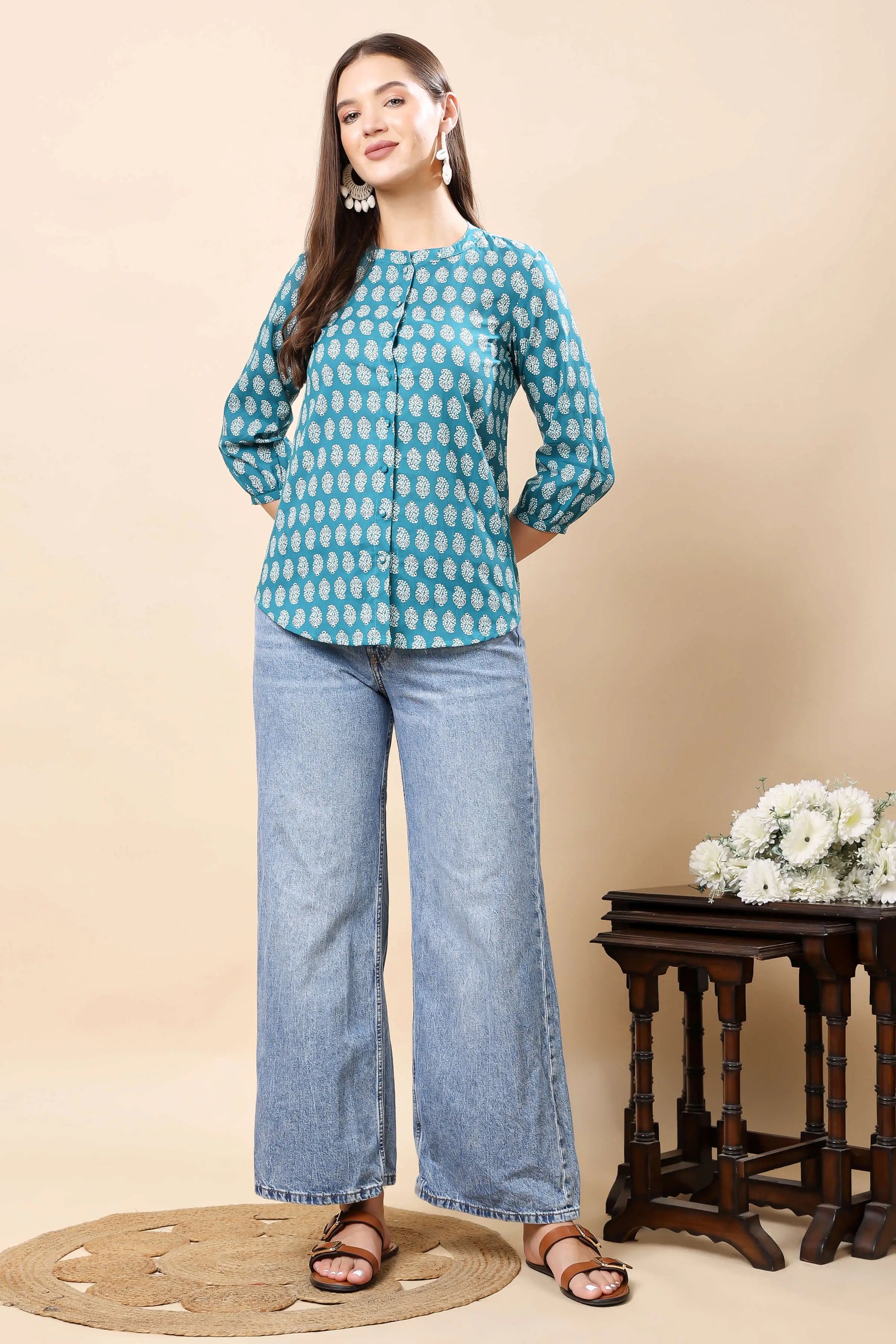 Rabric Premium Women’s Short Top with front buttons