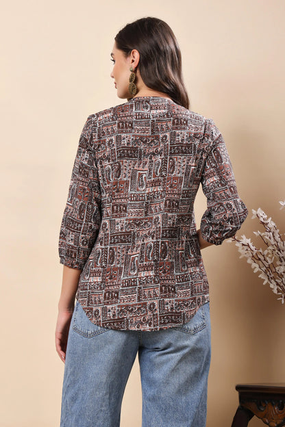 Women’s Premium Printed Casual Top – Back Design by Rabric