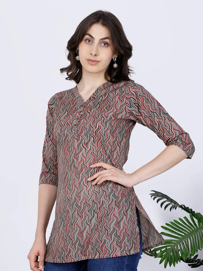 Rabric Short Kurti Side Look – Women’s Cotton Kurti