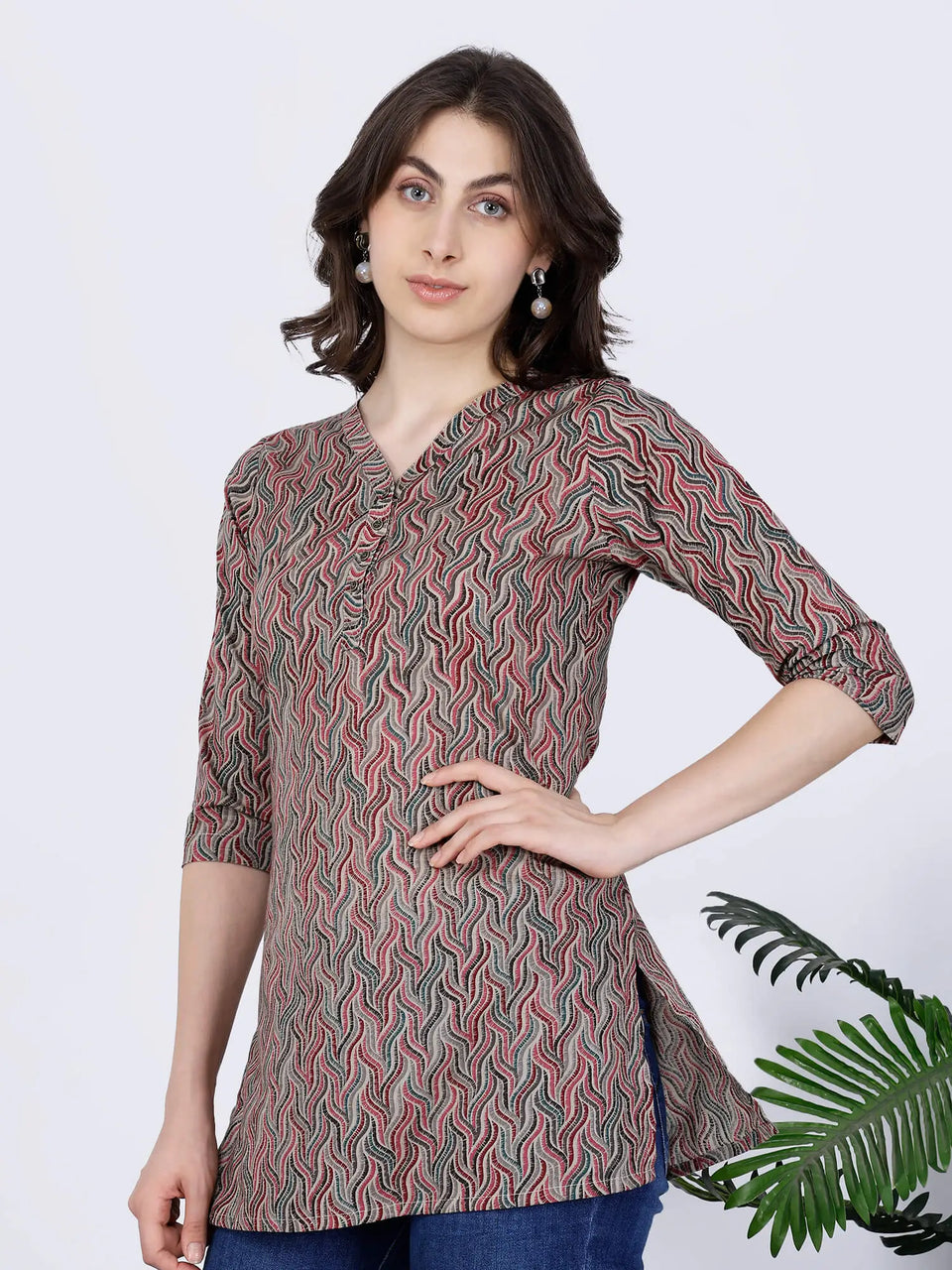 Trendy Printed Cotton Kurti for Jeans – Rabric Collection