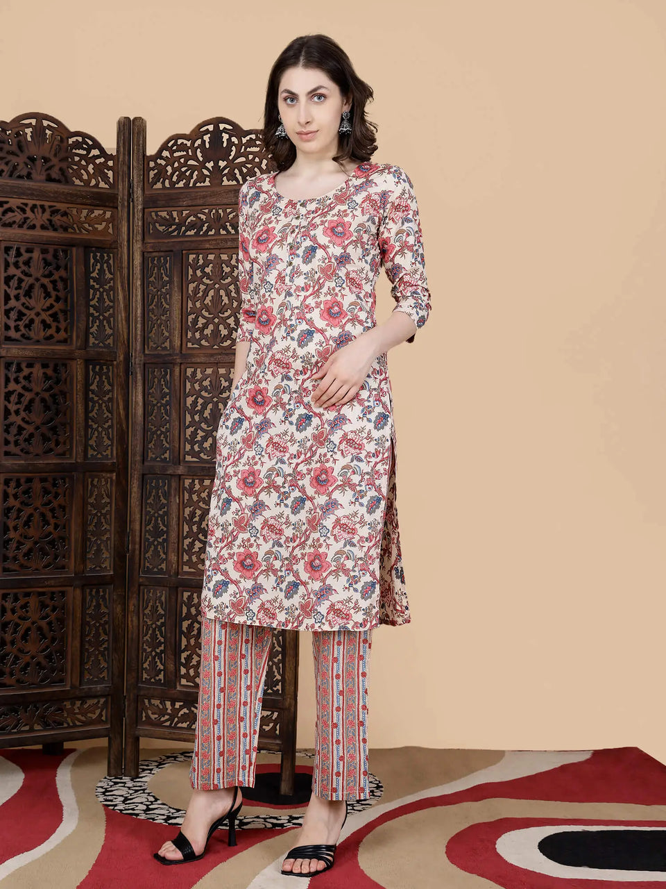 Pure cotton ethnic wear for women – summer kurti pant set
