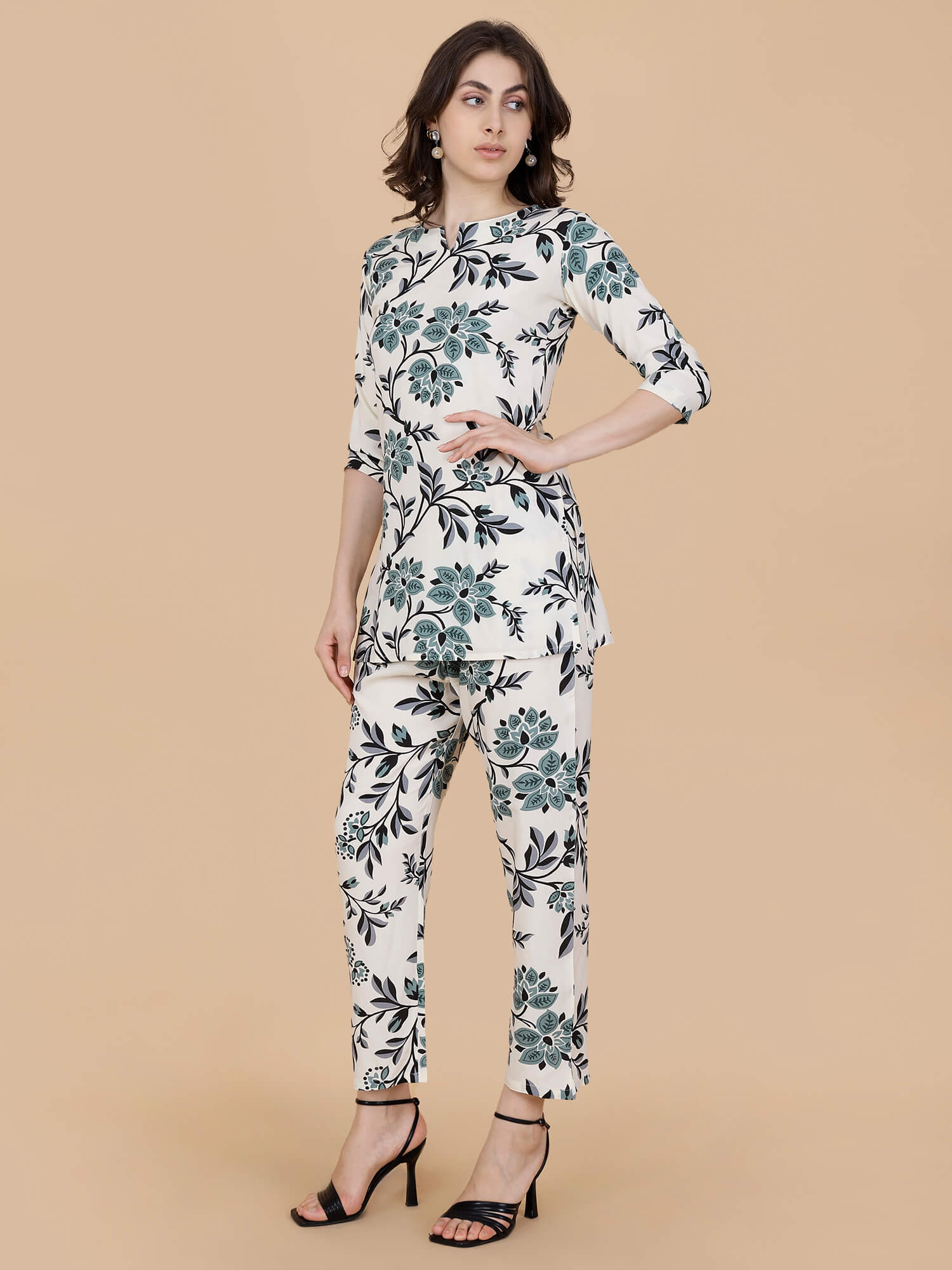 Comfortable rayon co-ord set with side pocket detail
