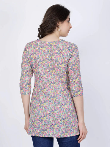 Back View of Rabric Cotton Short Kurti for Women