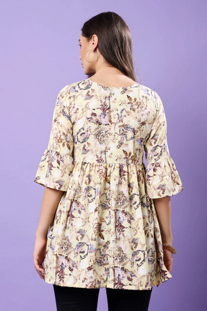 Back Design of Rabric Printed Short Kurti