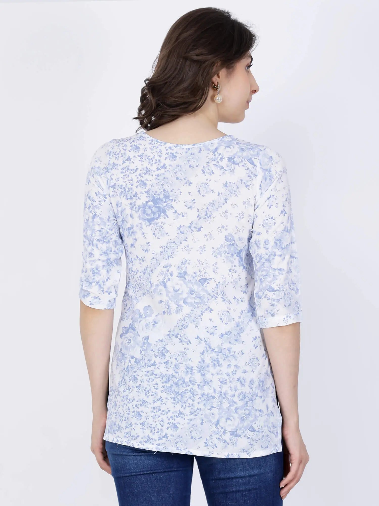 Back view of Rabric short rayon kurti top
