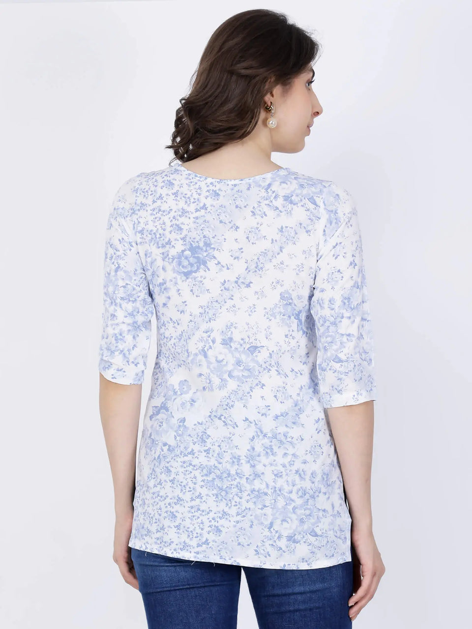 Back view of Rabric short rayon kurti top