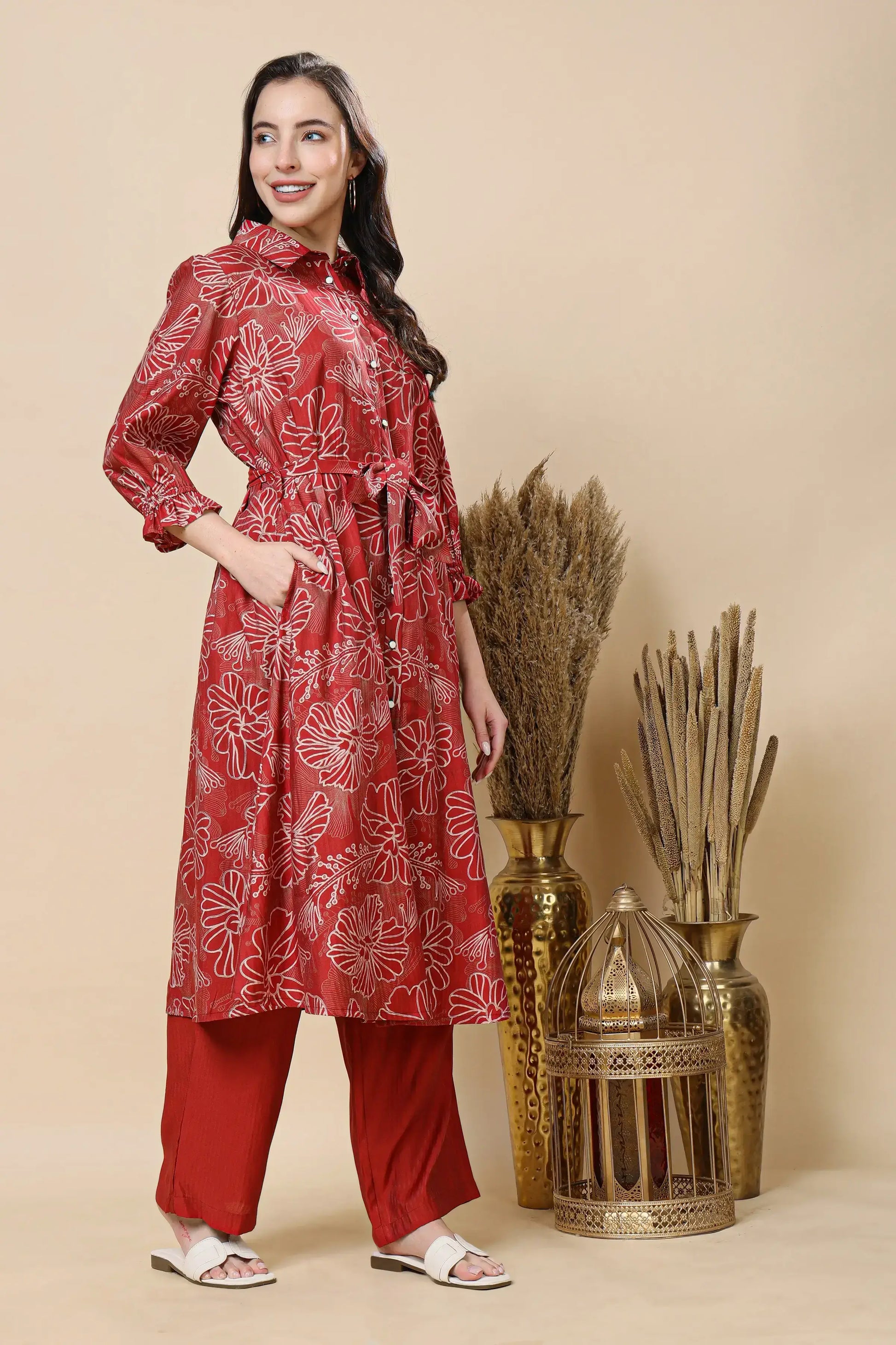 Designer sleeves women’s co-ord set