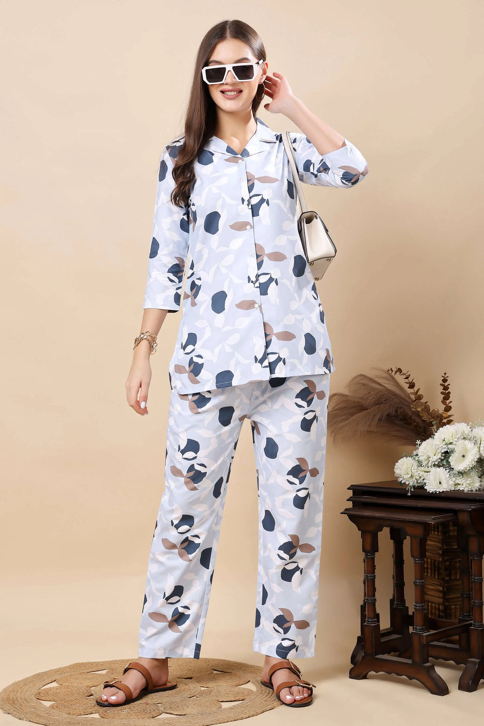 Stylish travel wear and casual cotton co-ord set for women by Rabric