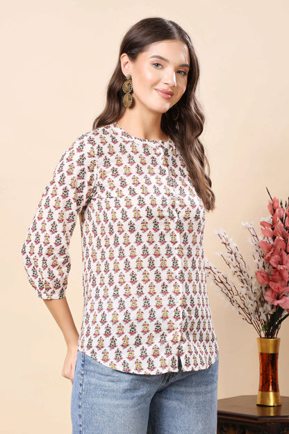Stylish Floral Cotton Top for Women – Rabric Premium Wear