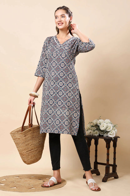 Rabric brand label premium ethnic cotton kurti for women