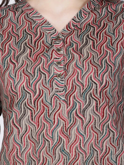 Neck with Brass Buttons Close-Up – Rabric Premium Kurti