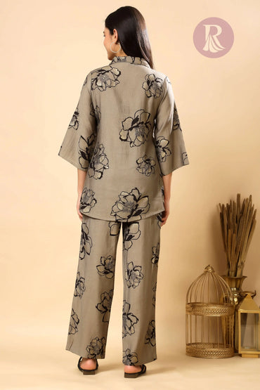 Back view of Vertican Fabric Floral Co-ord Set