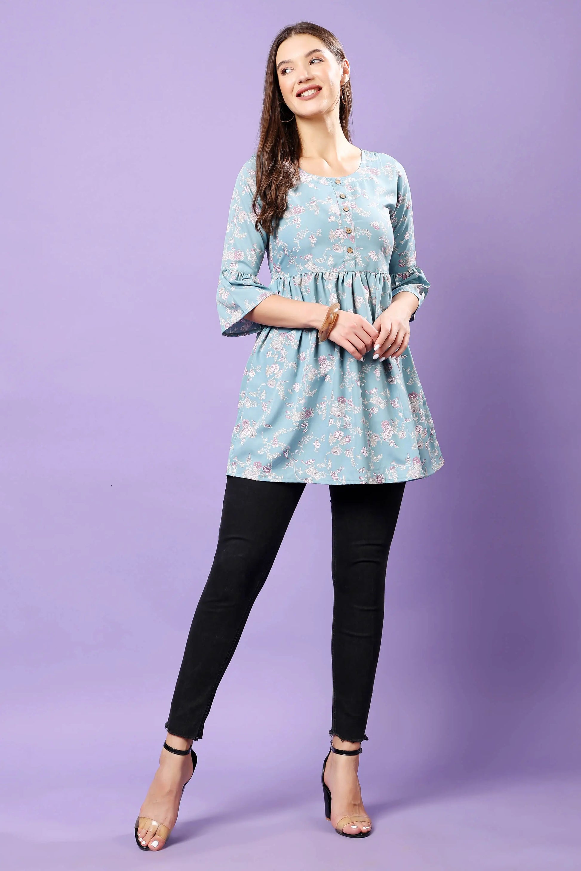 Women’s Floral Crepe Top by Rabric Stores