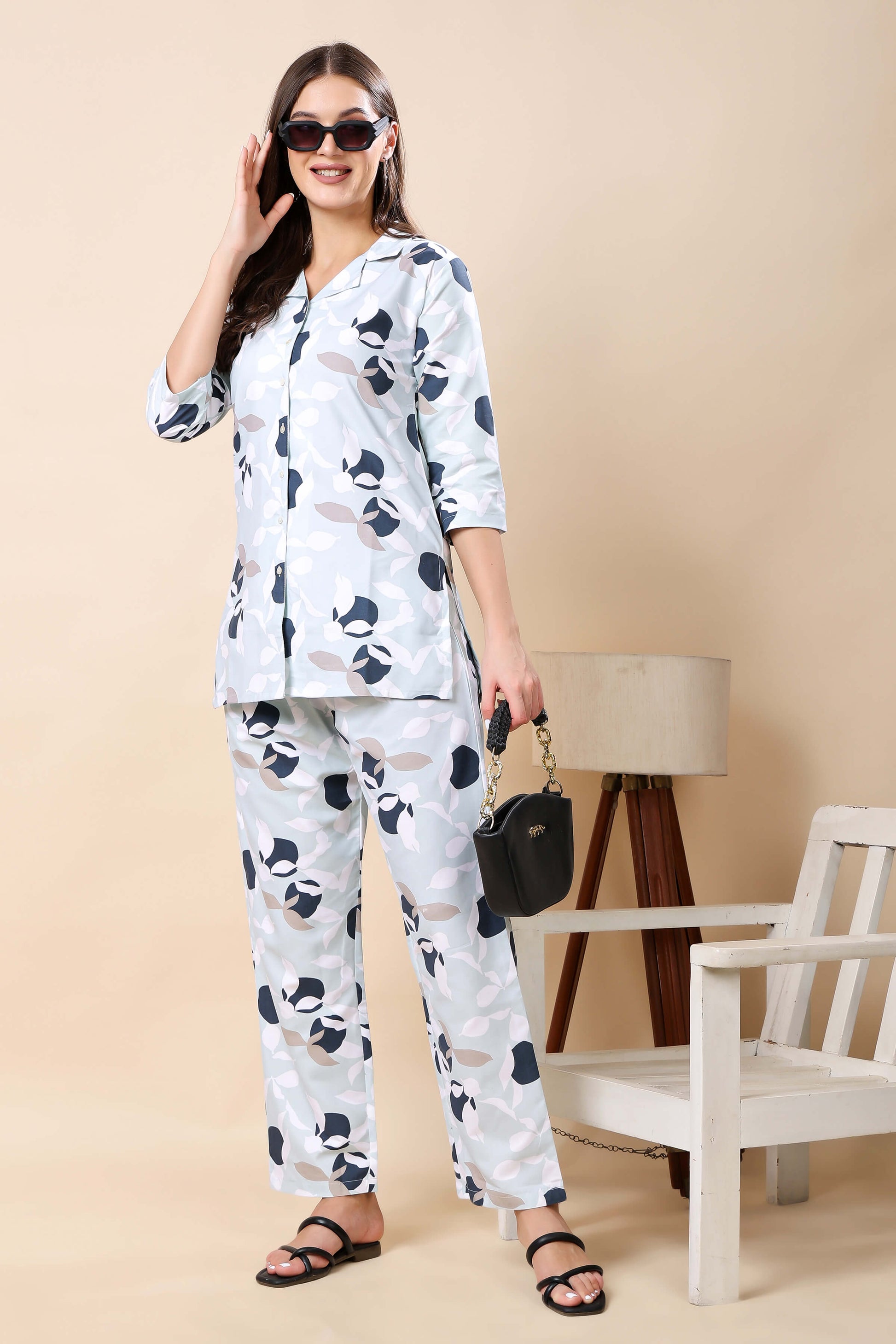 Top View of Rabric Women’s Floral Cotton Co-ord Set