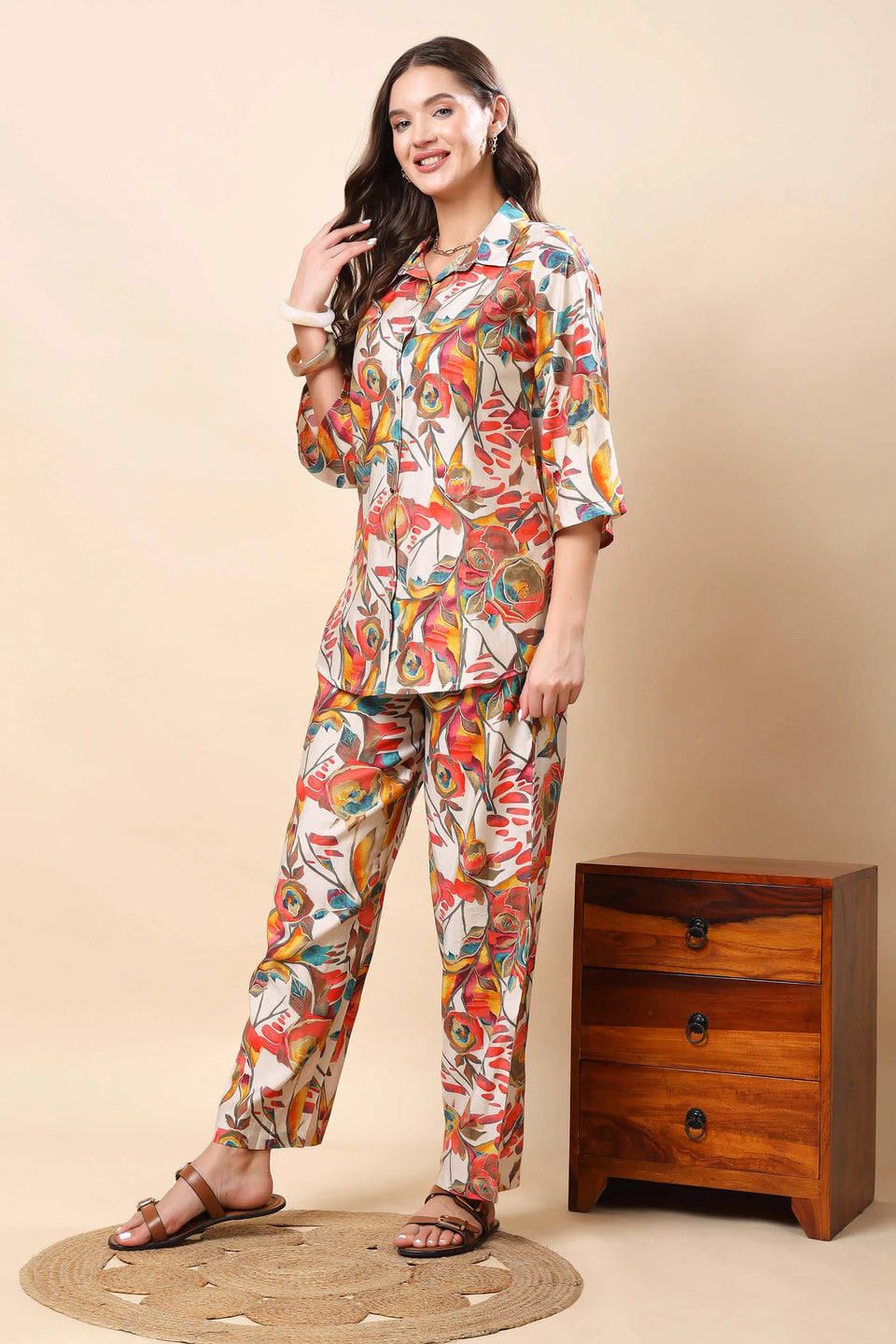 Side pocket design of Rabric muslin co-ord set pant