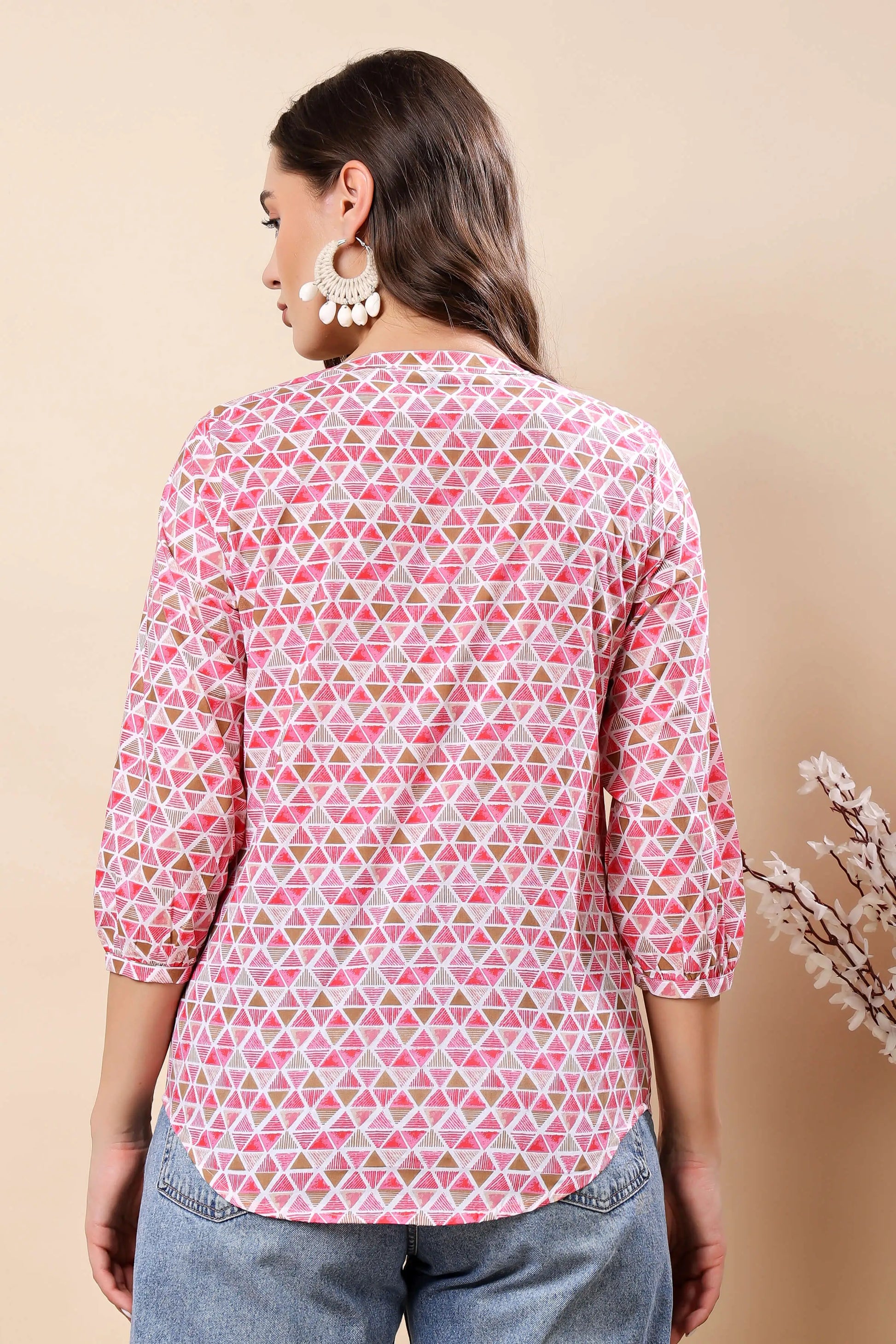 Back view of Rabric stylish short shirt top for women