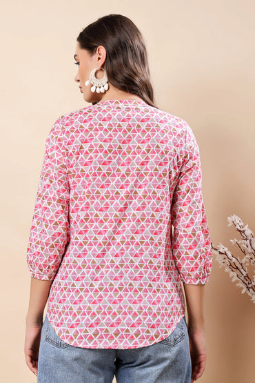 Back view of Rabric stylish short shirt top for women