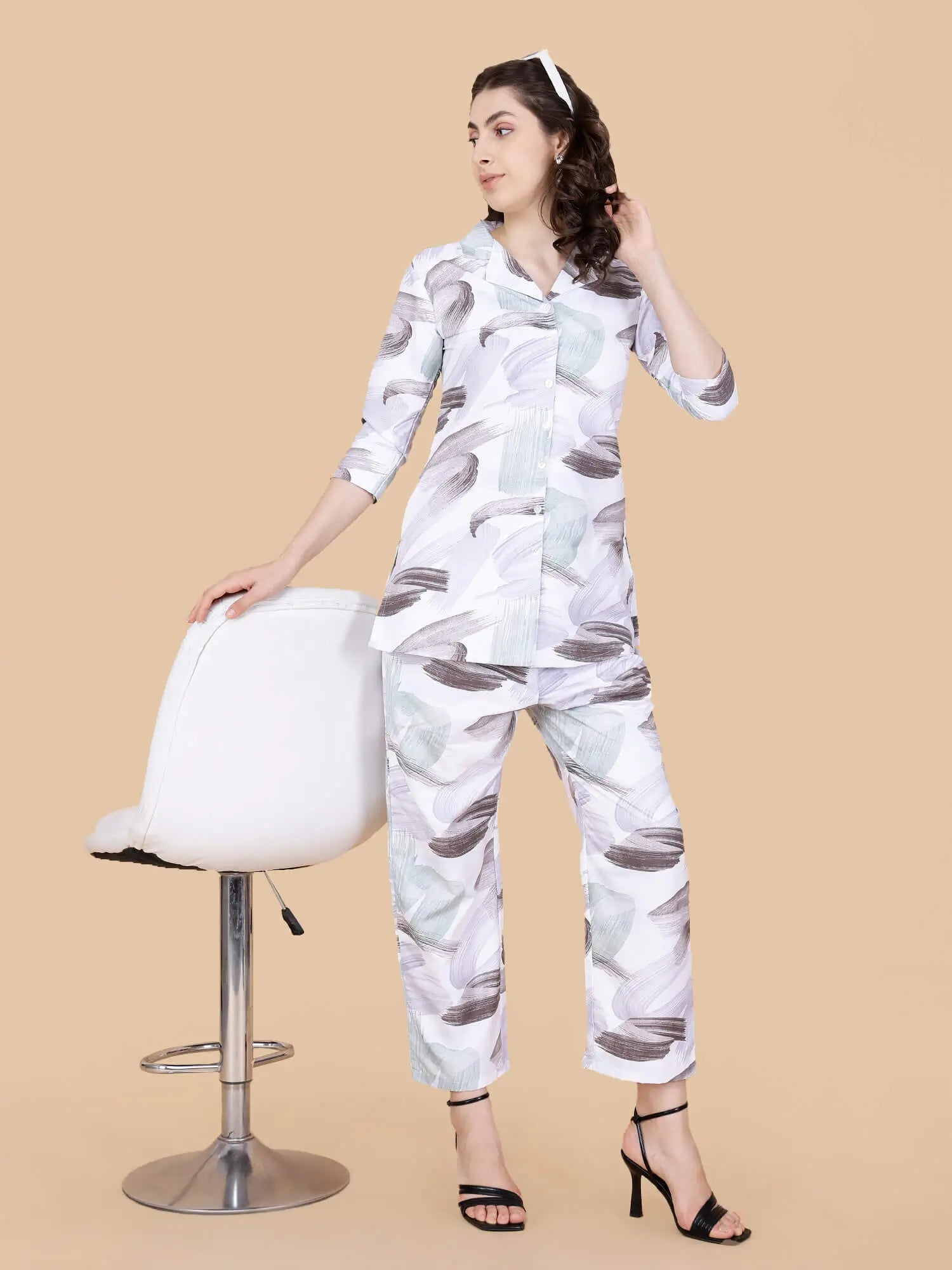 Two-Piece Comfortable Cotton Co-ord Set for Women by Rabric