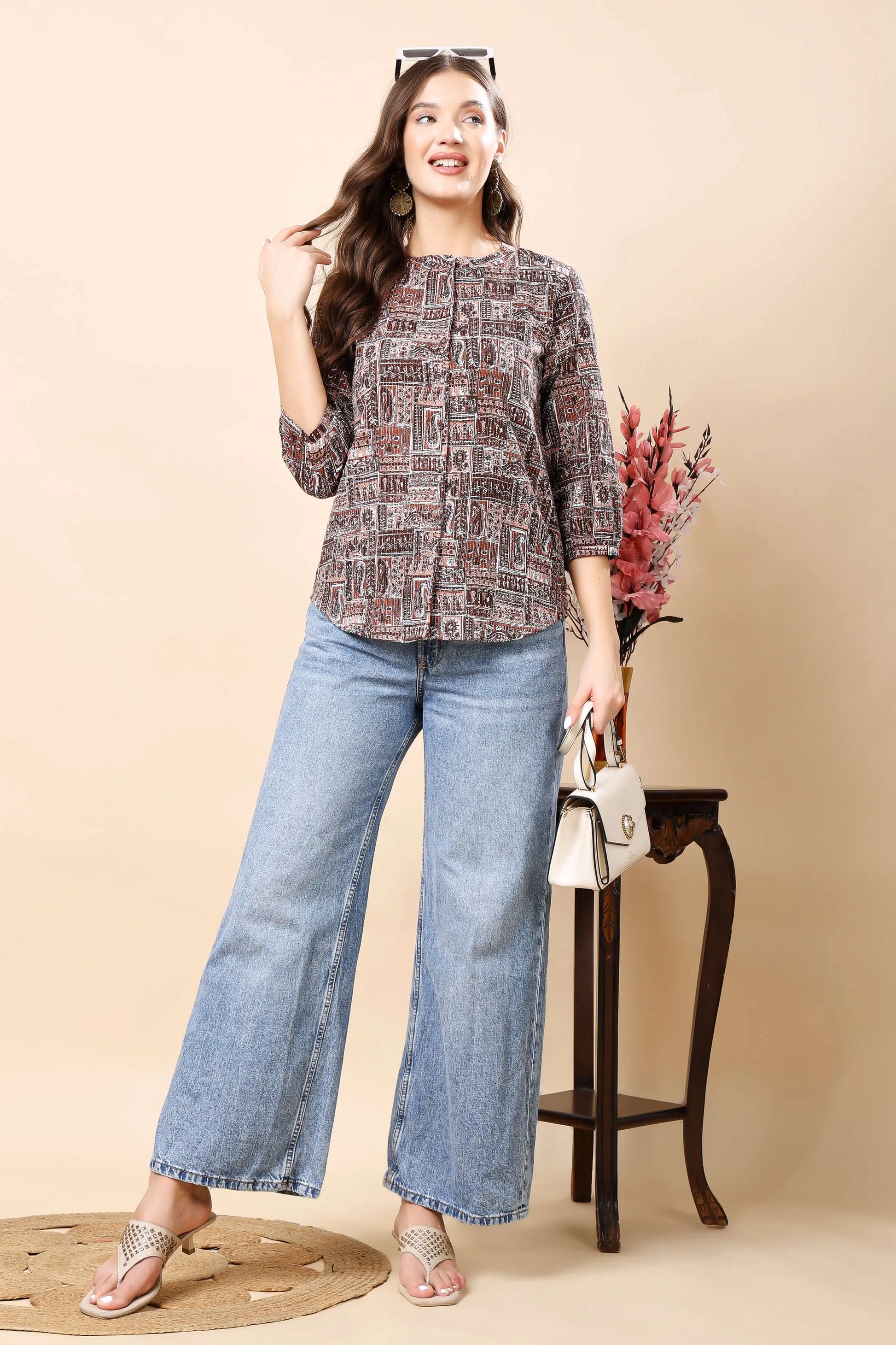 Rabric Comfortable Women’s Shirt Top with Relaxed Fit