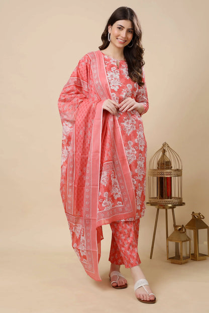 Stylish women’s ethnic wear pure cotton kurti set for summer by Rabric