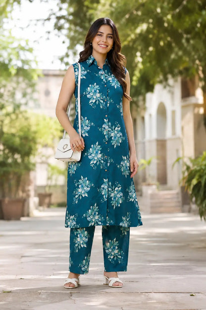 Women’s floral sleeveless co-ord set lifestyle look